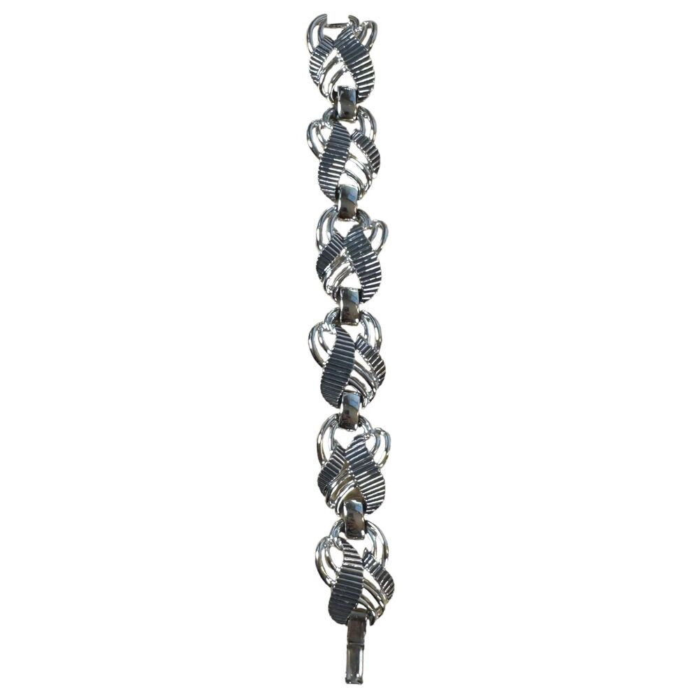 Marboux Silver Tone Chunky Woven Bracelet Signed 7 inches